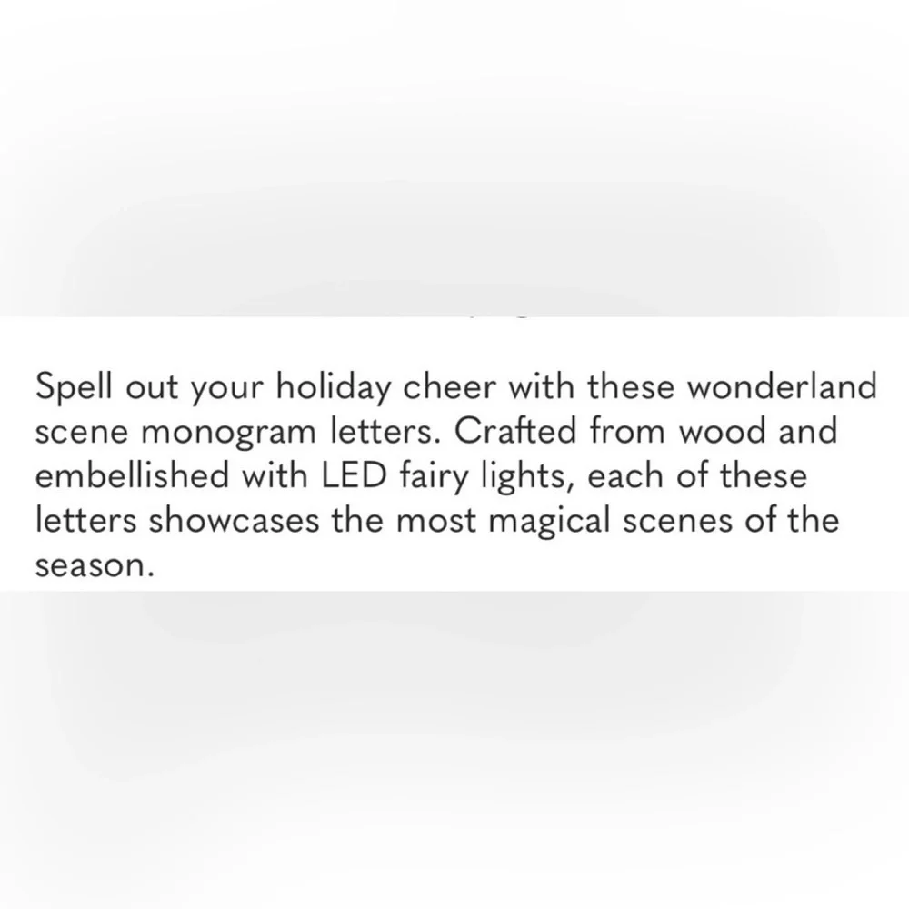 Anthropologie Monogram Wonderland Light Up Scene  Letter A NIB